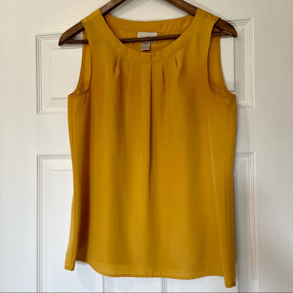LOFT Womens Mustard Sleeveless Blouse